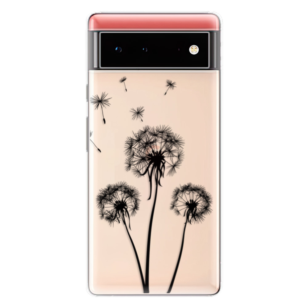 Odolné silikónové puzdro iSaprio - Three Dandelions - black - Google Pixel 6 5G
