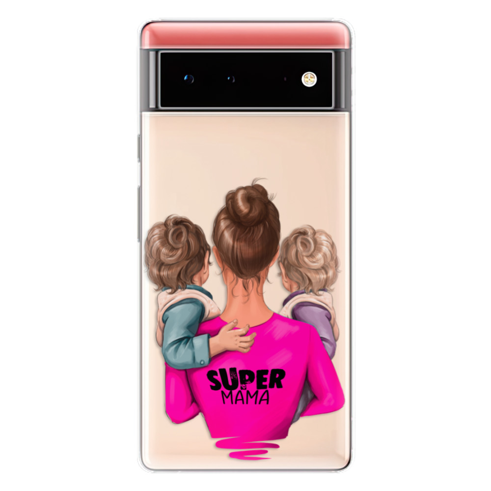 Odolné silikónové puzdro iSaprio - Super Mama - Two Boys - Google Pixel 6 5G