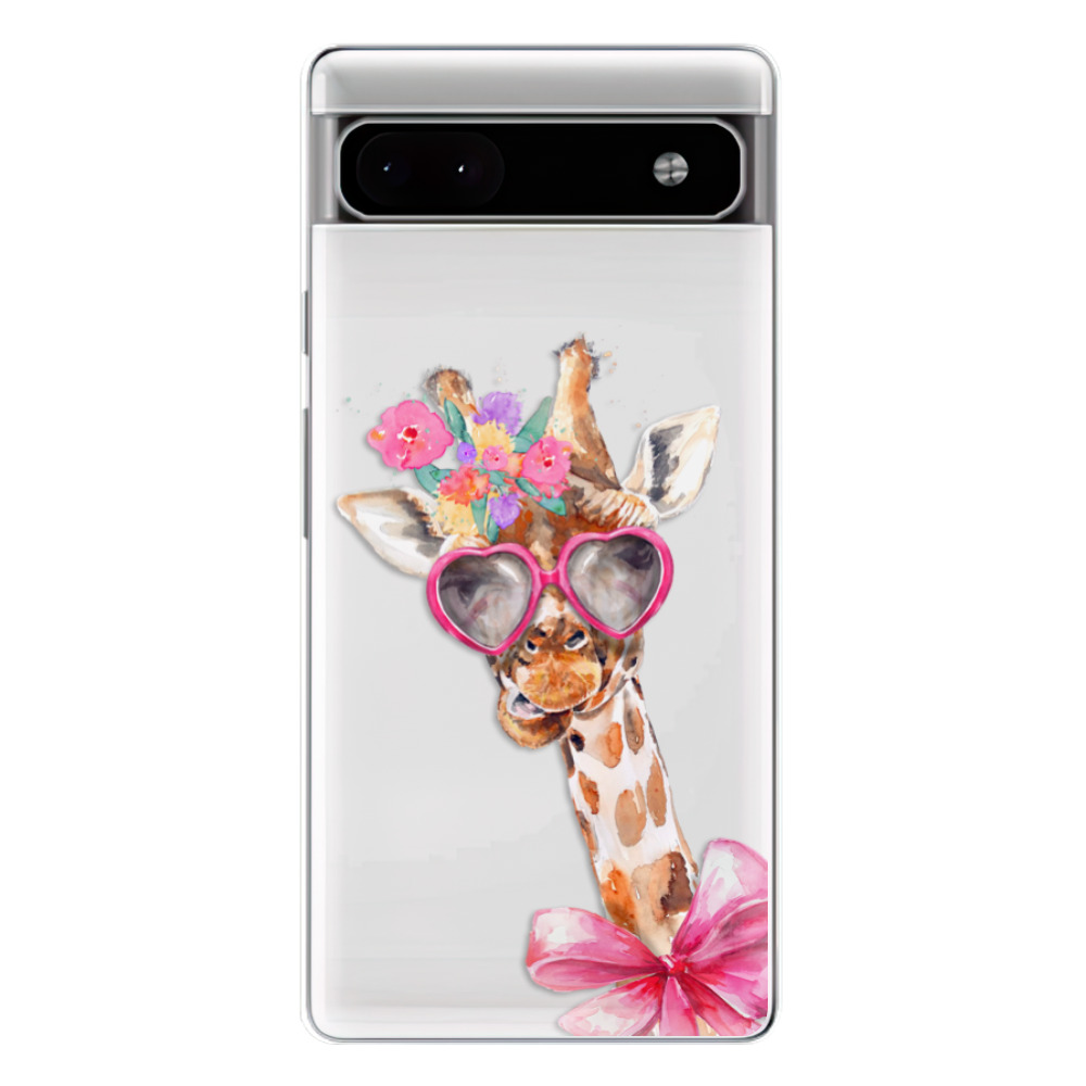 Odolné silikónové puzdro iSaprio - Lady Giraffe - Google Pixel 6a 5G