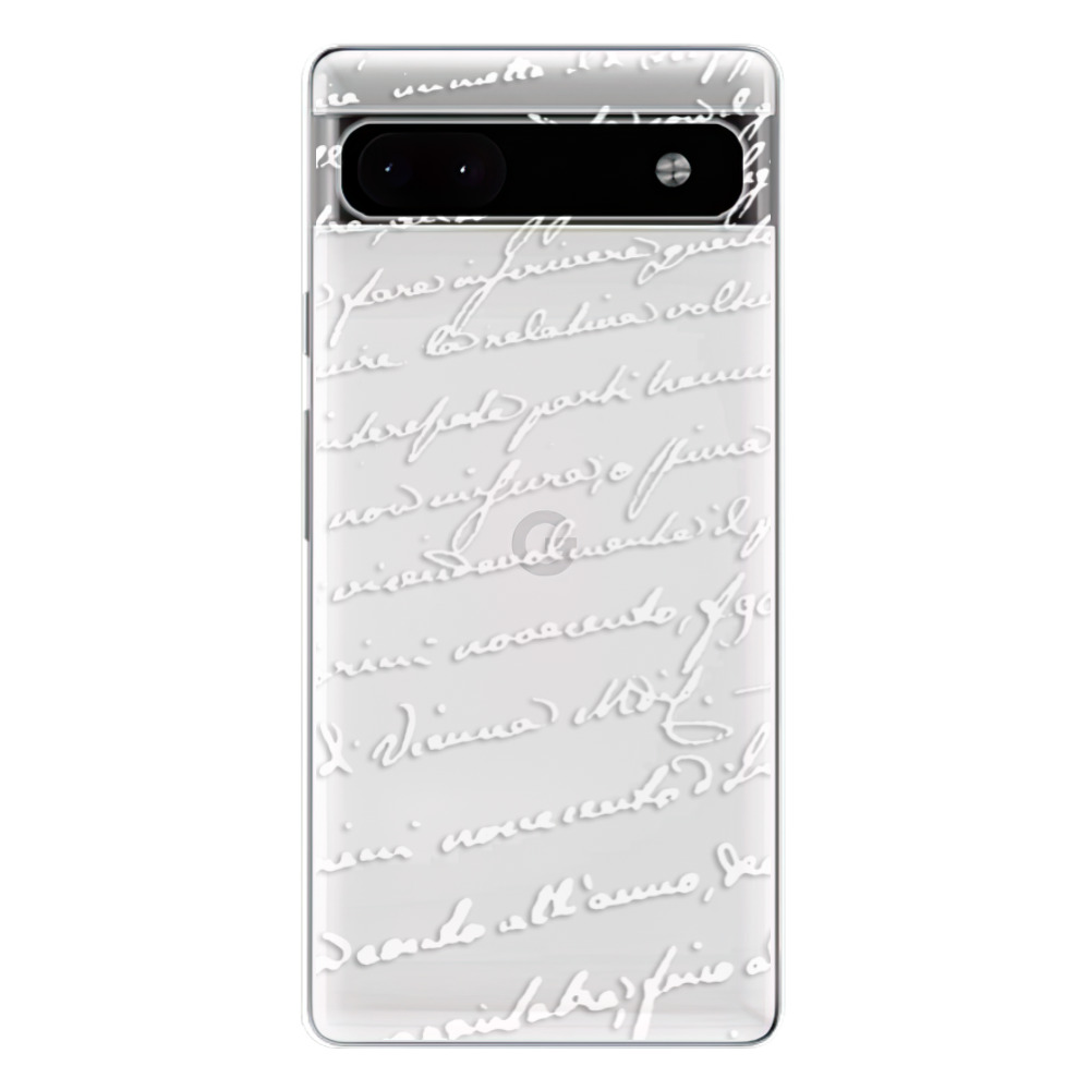Odolné silikónové puzdro iSaprio - Handwriting 01 - white - Google Pixel 6a 5G