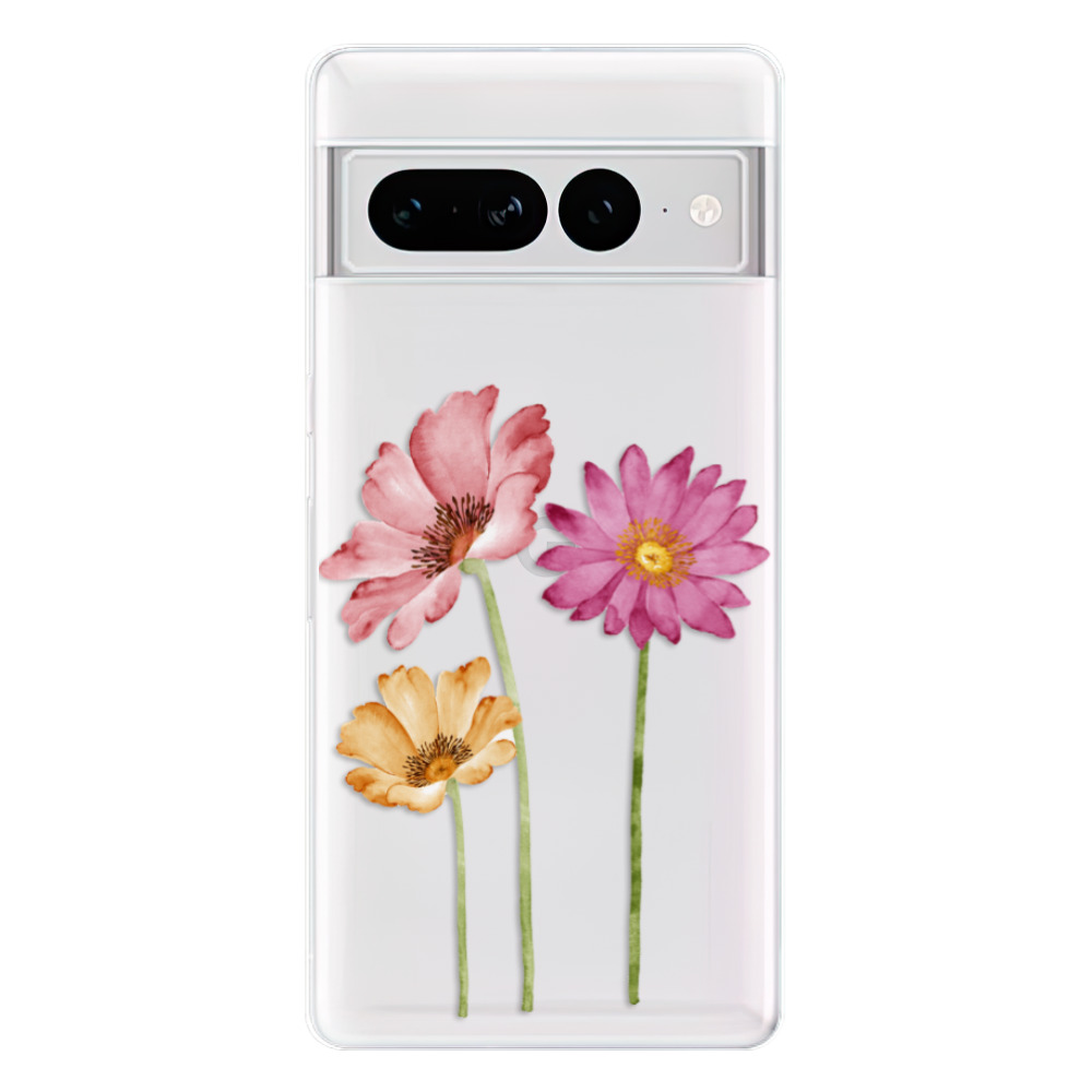Odolné silikónové puzdro iSaprio - Three Flowers - Google Pixel 7 Pro 5G