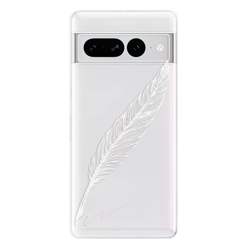 Odolné silikónové puzdro iSaprio - Writing By Feather - white - Google Pixel 7 Pro 5G