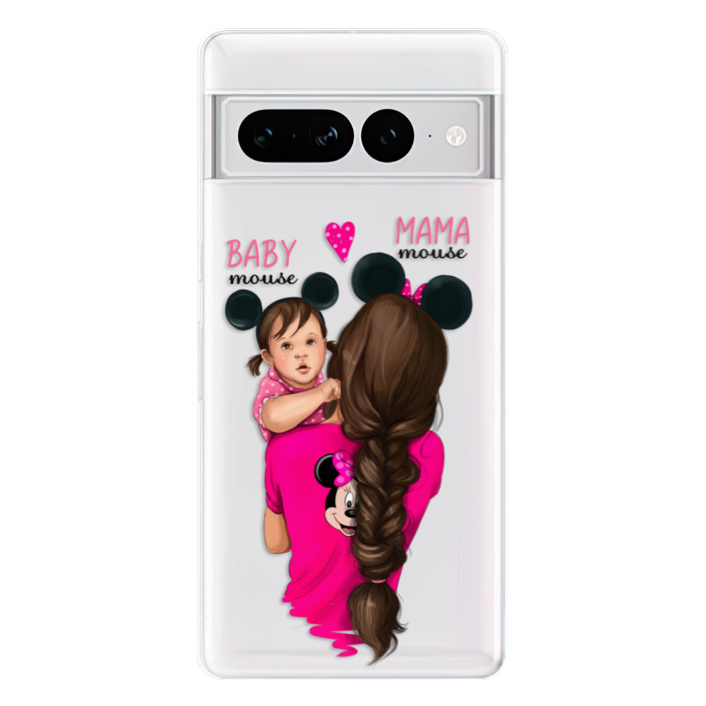 Odolné silikónové puzdro iSaprio - Mama Mouse Brunette and Girl - Google Pixel 7 Pro 5G