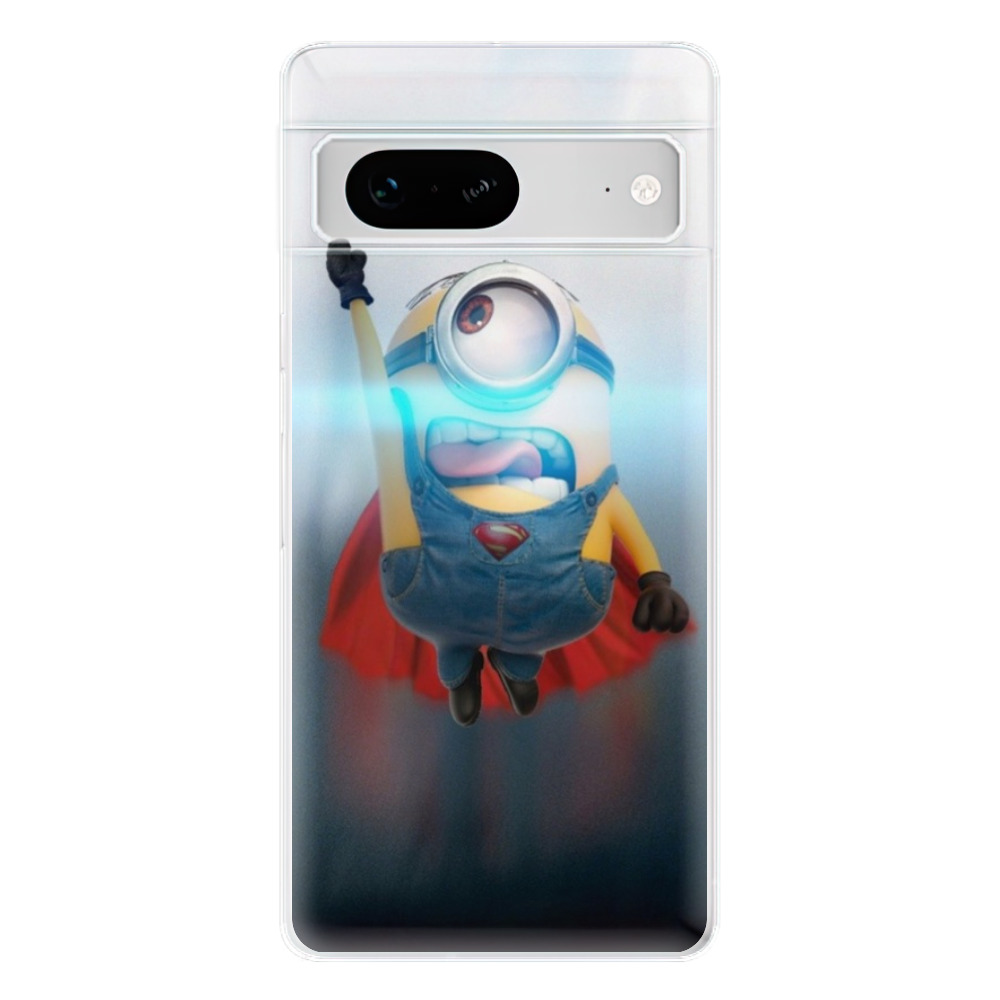 Odolné silikónové puzdro iSaprio - Mimons Superman 02 - Google Pixel 7 5G