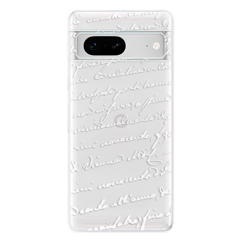 Odolné silikónové puzdro iSaprio - Handwriting 01 - white - Google Pixel 7 5G