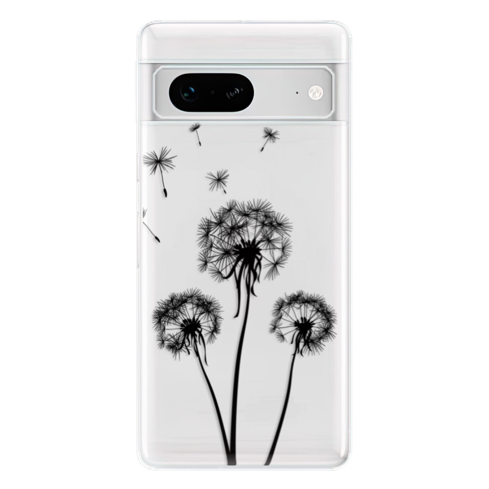 Odolné silikónové puzdro iSaprio - Three Dandelions - black - Google Pixel 7 5G