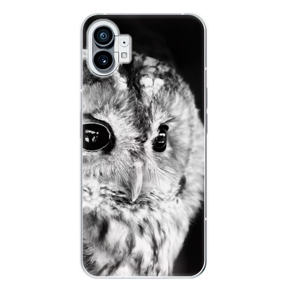 Odolné silikónové puzdro iSaprio - BW Owl - Nothing Phone (1)