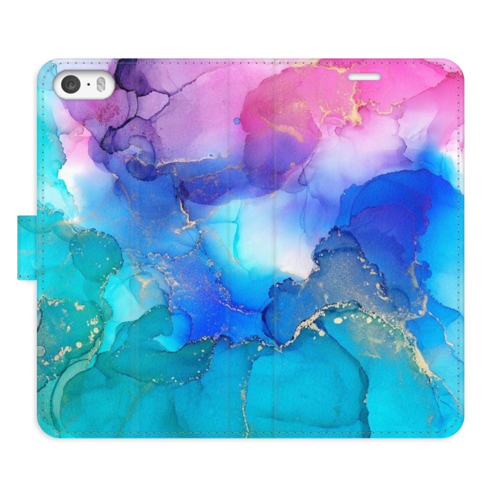 Flipové puzdro iSaprio - BluePink Paint - iPhone 5/5S/SE