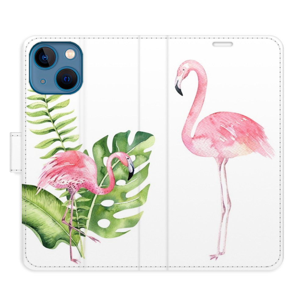 Flipové puzdro iSaprio - Flamingos - iPhone 13 mini
