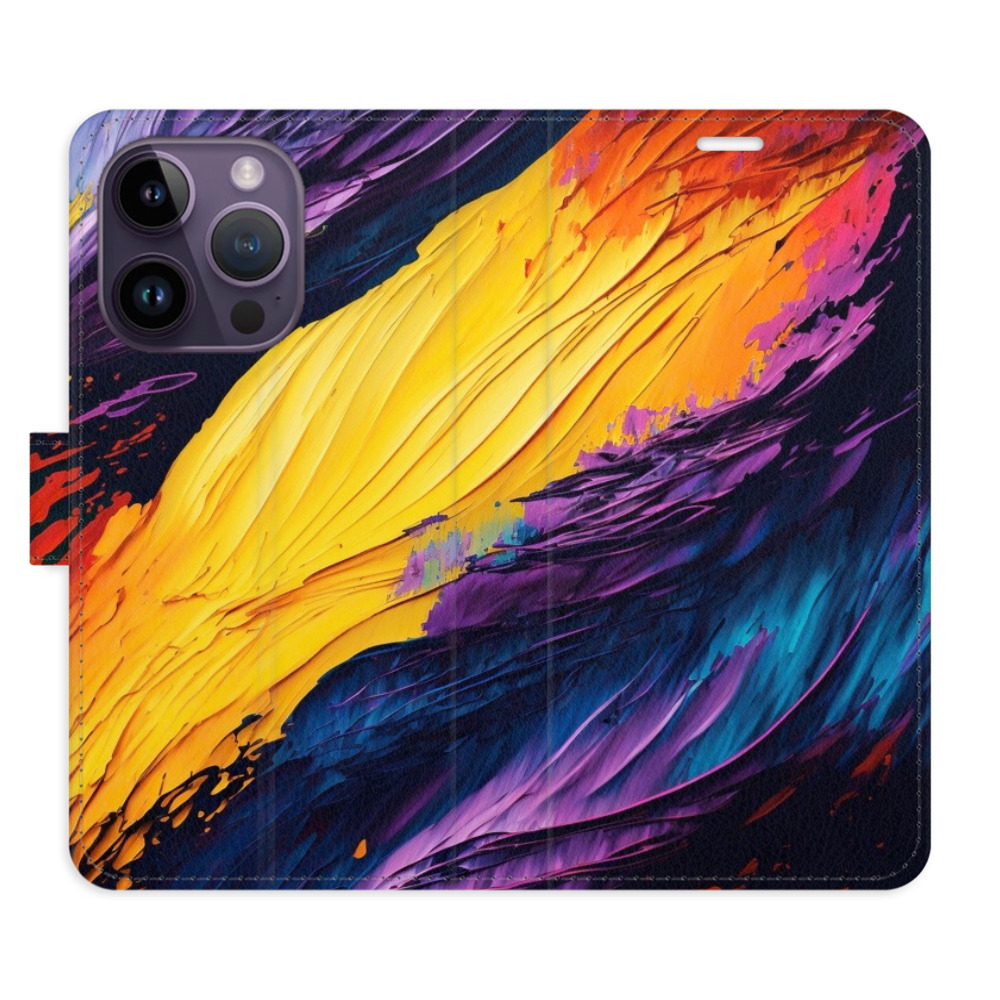 Flipové puzdro iSaprio - Fire Paint - iPhone 14 Pro