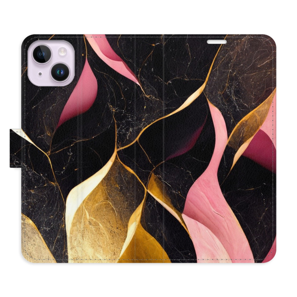 Flipové puzdro iSaprio - Gold Pink Marble 02 - iPhone 14 Plus