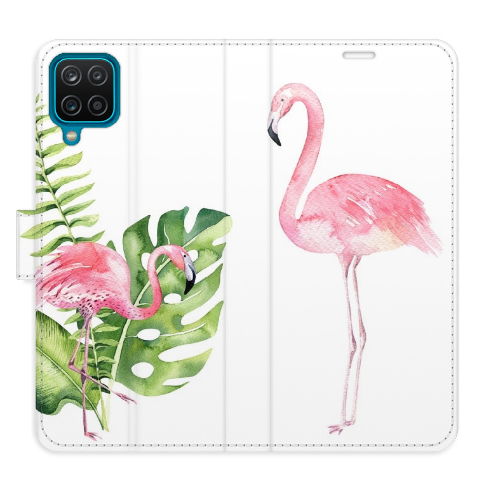 Flipové puzdro iSaprio - Flamingos - Samsung Galaxy A12