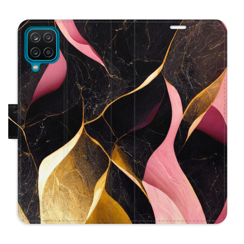 Flipové puzdro iSaprio - Gold Pink Marble 02 - Samsung Galaxy A12