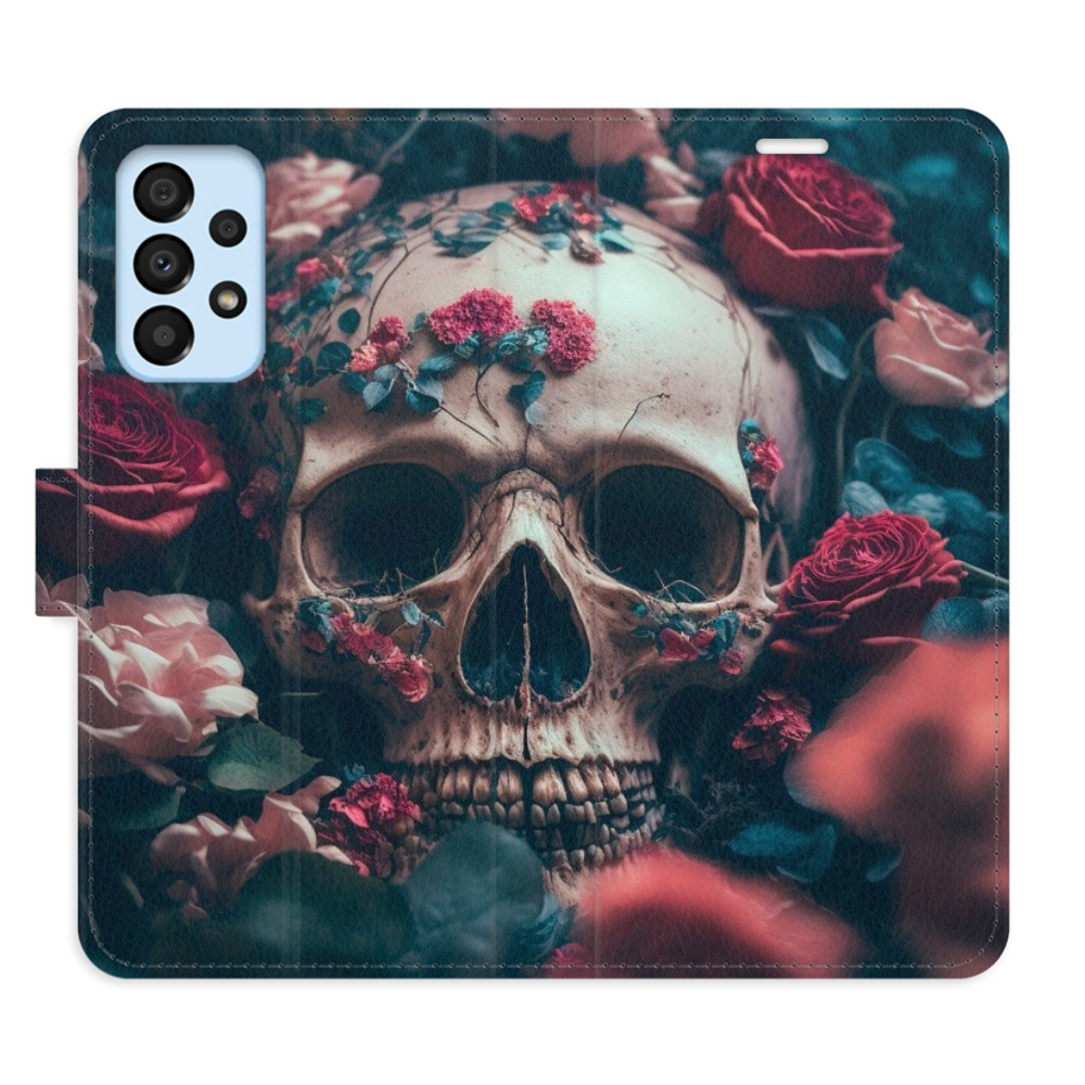 Flipové puzdro iSaprio - Skull in Roses 02 - Samsung Galaxy A33 5G
