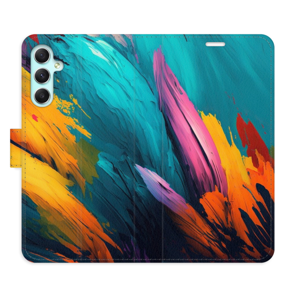 Flipové puzdro iSaprio - Orange Paint 02 - Samsung Galaxy A34 5G