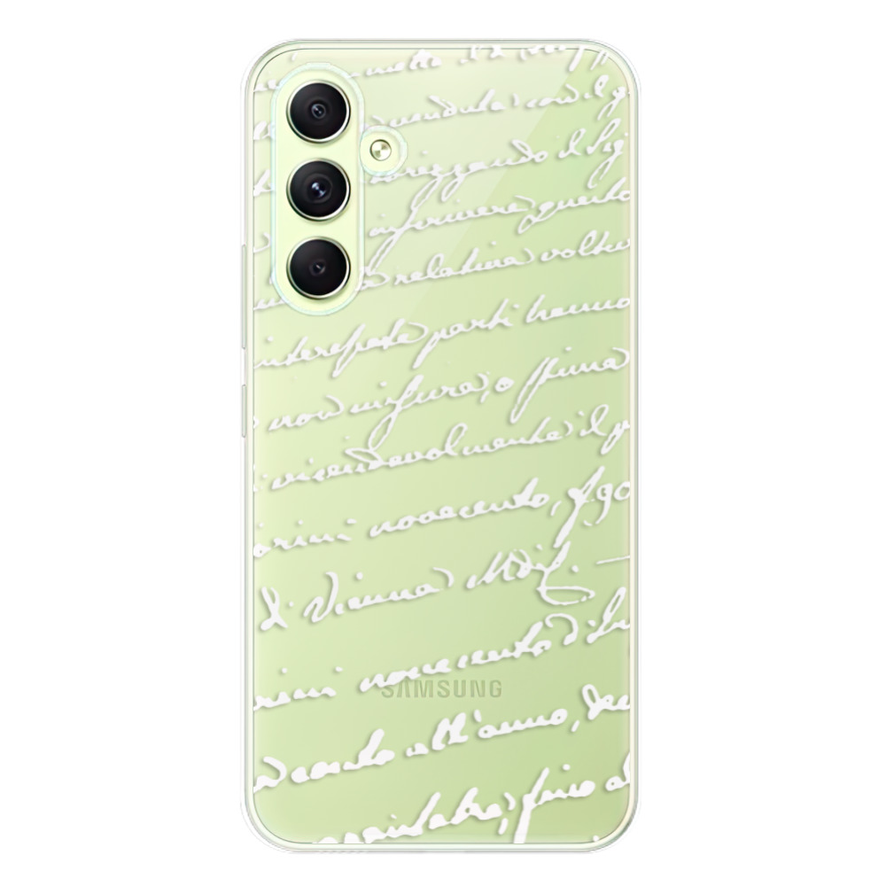 Odolné silikónové puzdro iSaprio - Handwriting 01 - white - Samsung Galaxy A54 5G