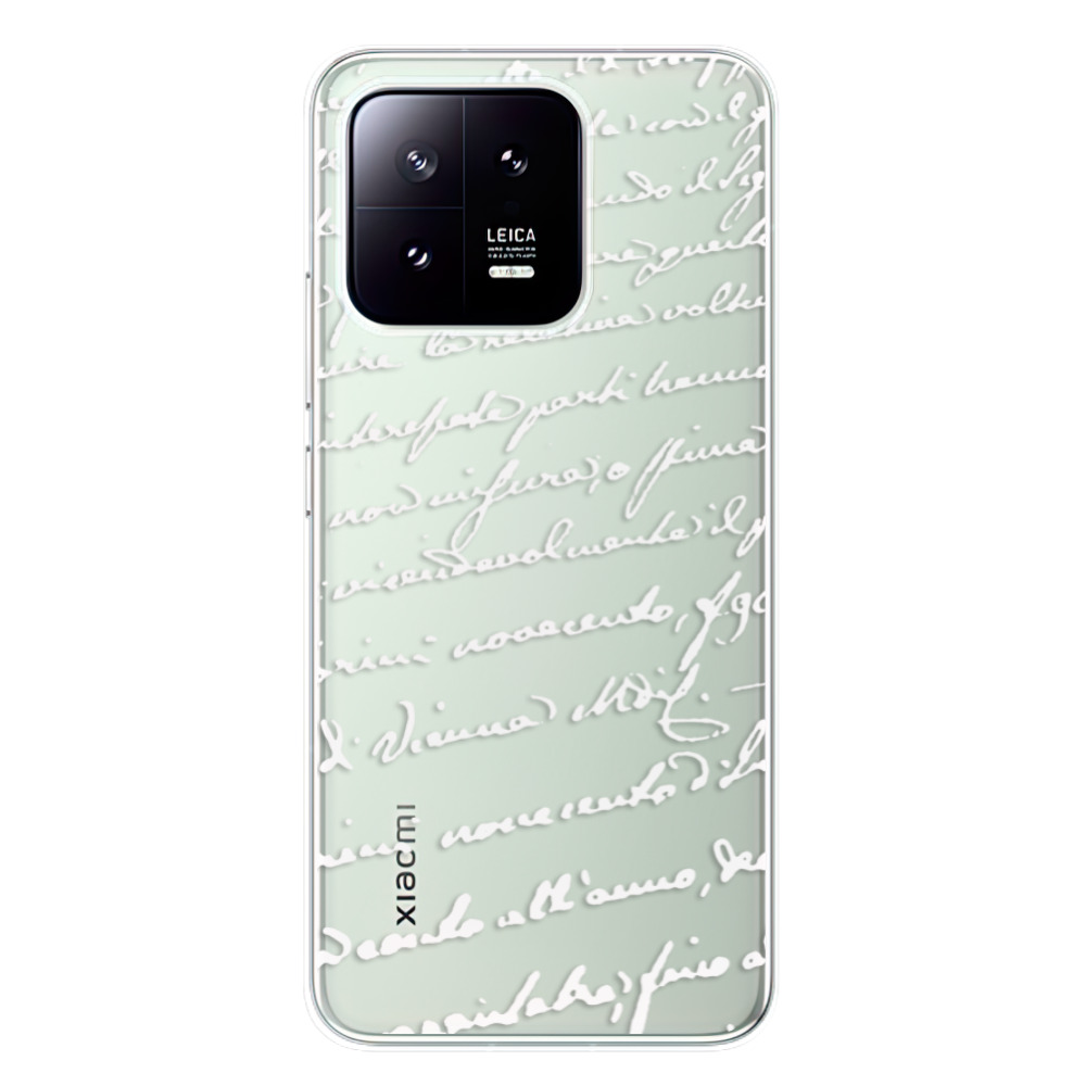 Odolné silikónové puzdro iSaprio - Handwriting 01 - white - Xiaomi 13
