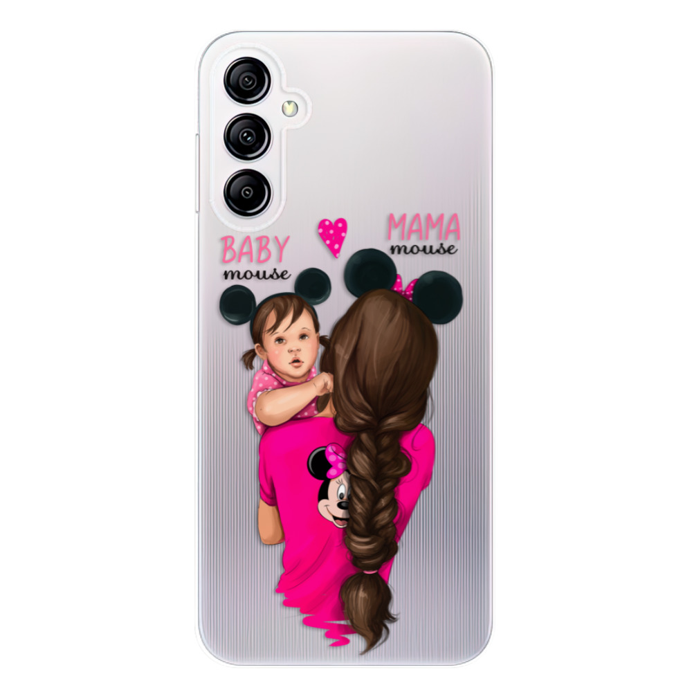 Odolné silikónové puzdro iSaprio - Mama Mouse Brunette and Girl - Samsung Galaxy A14 / A14 5G