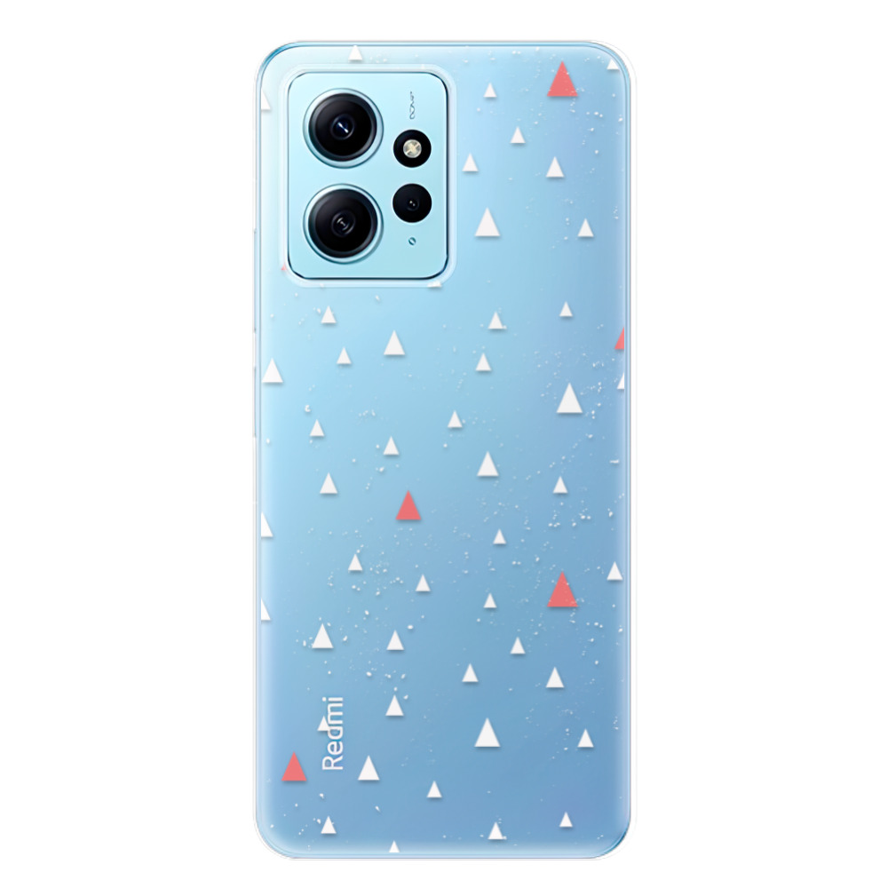 Odolné silikónové puzdro iSaprio - Abstract Triangles 02 - white - Xiaomi Redmi Note 12 5G