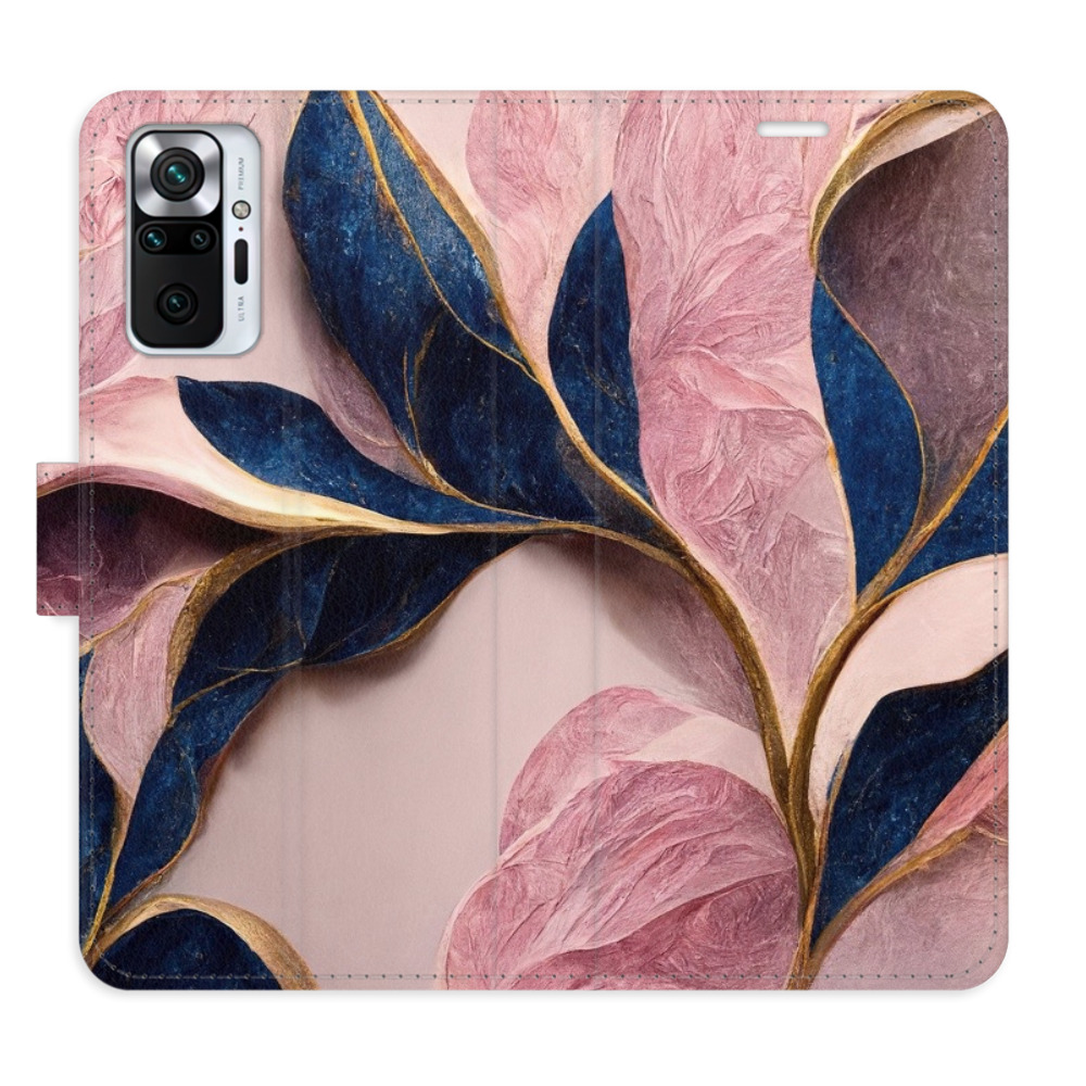 Flipové puzdro iSaprio - Pink Leaves - Xiaomi Redmi Note 10 Pro