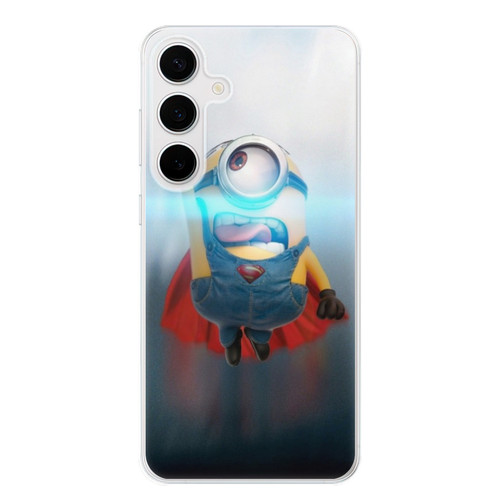 Odolné silikónové puzdro iSaprio - Mimons Superman 02 - Samsung Galaxy S24+