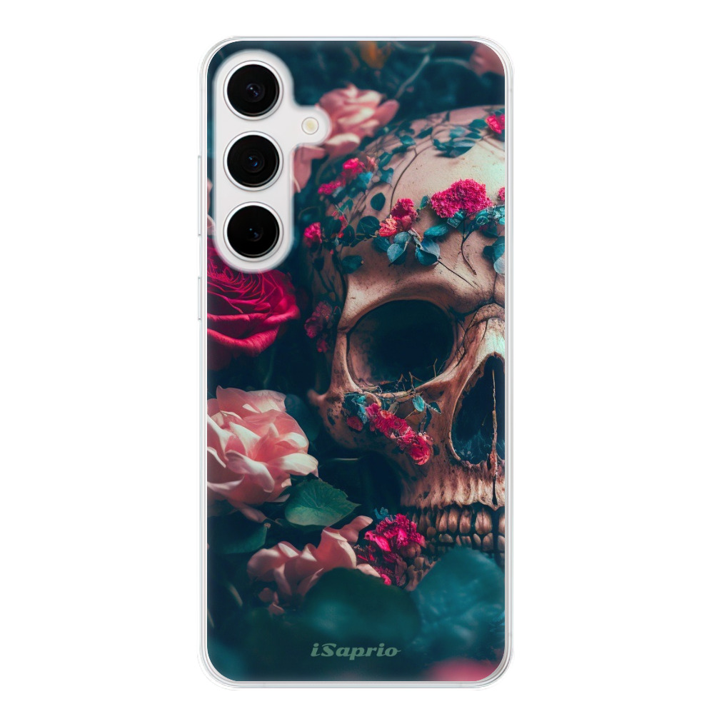 Odolné silikónové puzdro iSaprio - Skull in Roses - Samsung Galaxy S24+