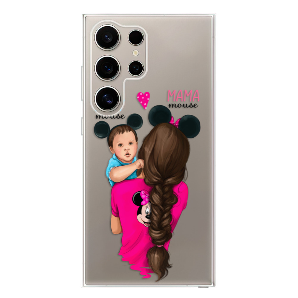 Odolné silikónové puzdro iSaprio - Mama Mouse Brunette and Boy - Samsung Galaxy S24 Ultra
