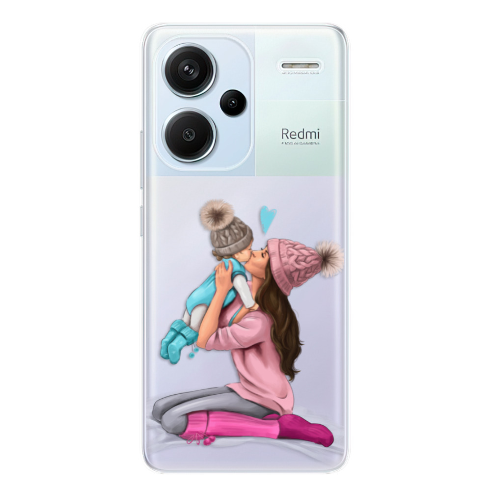 Odolné silikónové puzdro iSaprio - Kissing Mom - Brunette and Boy - Xiaomi Redmi Note 13 Pro+ 5G