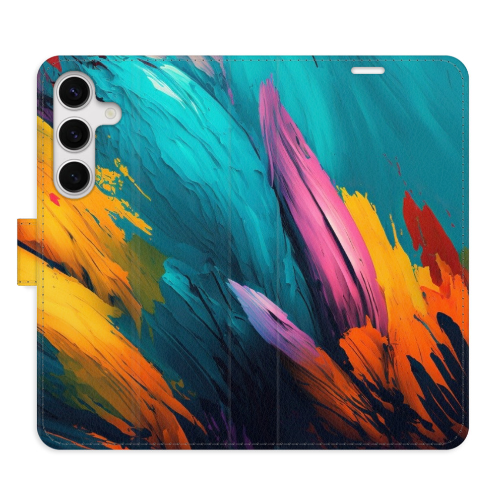 Flipové puzdro iSaprio - Orange Paint 02 - Samsung Galaxy S24